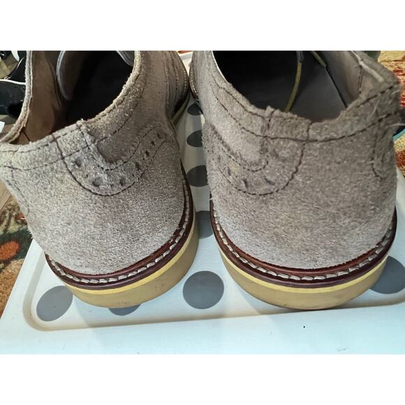 Banana Republic Wingtip Suede leather Oxfords Gray /Lime Men's shoes 9.5 - Picture 3 of 7